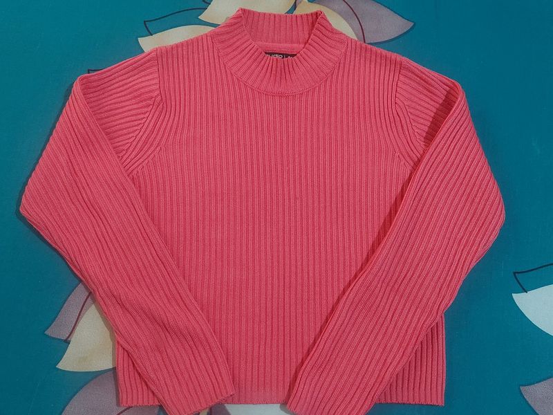 Zudio Pink Sweater High Neck