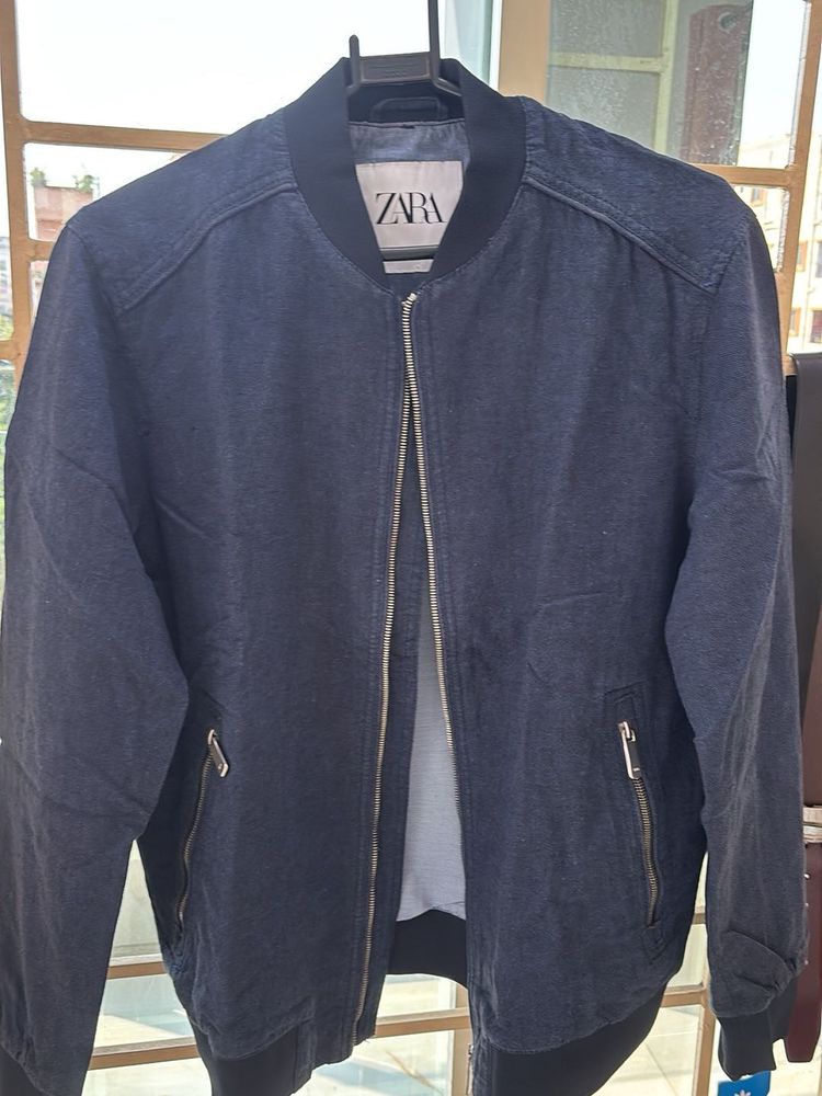 Zara Denim Bomber Jacket
