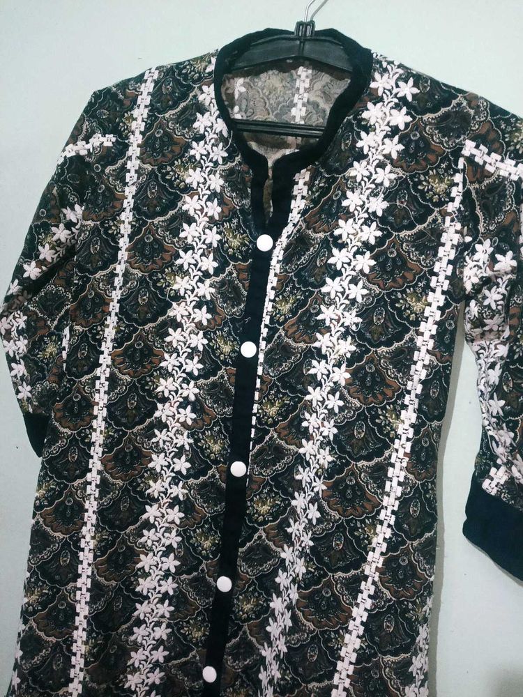 Vintage Floral Button-Down Top Or Kurti