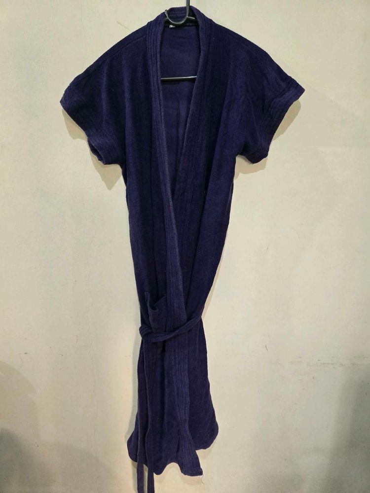 Blue Terry Cloth Robe For Women