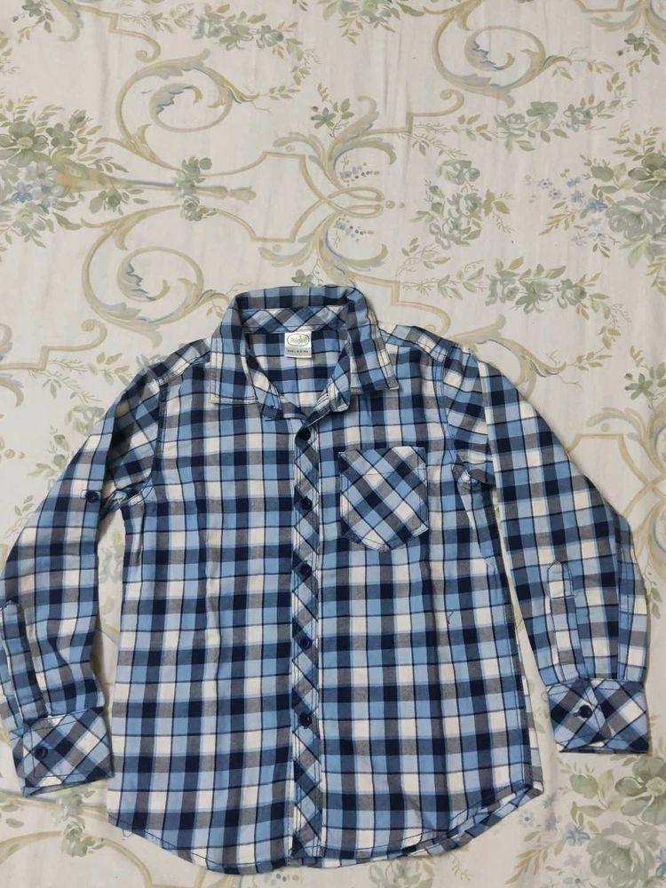 Blue Checks Shirt For 4-5 Years old boy