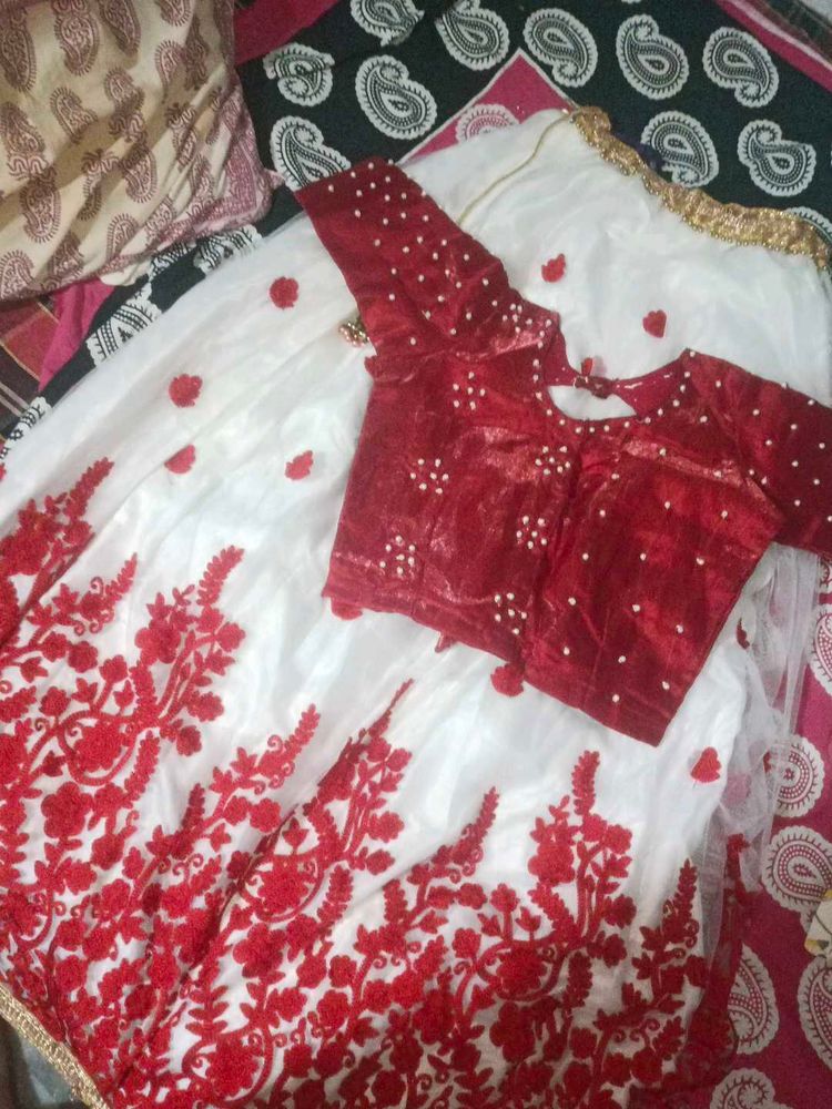 Red Embroidered Lehenga Choli