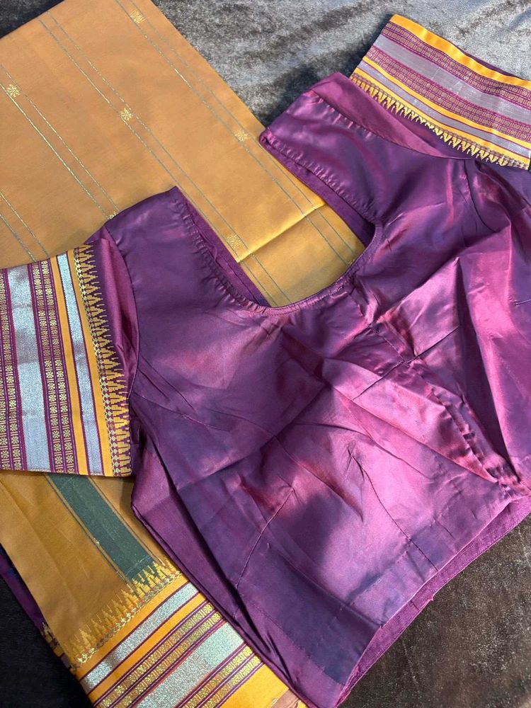 New Saree With Stitched Blouse