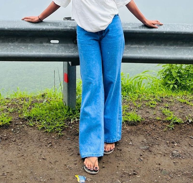 Blue Wide Leg Jeans