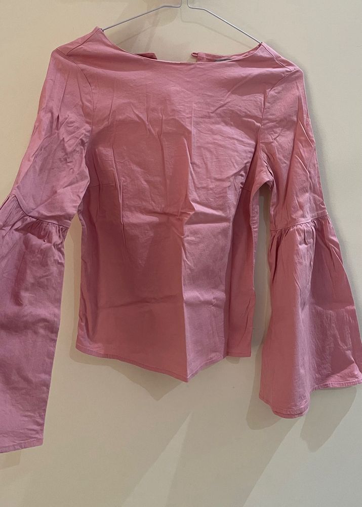 Pink Bell Sleeve Top