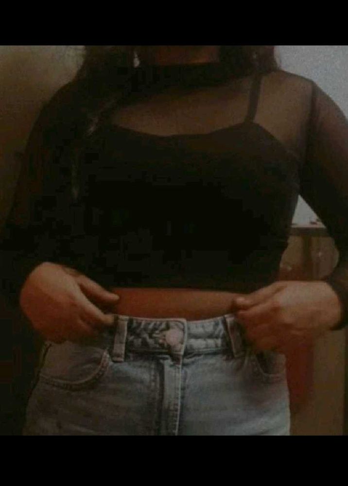 Sheer Black Crop Top