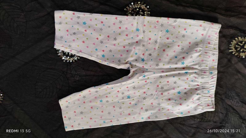 White Pajami With Colourful Dots