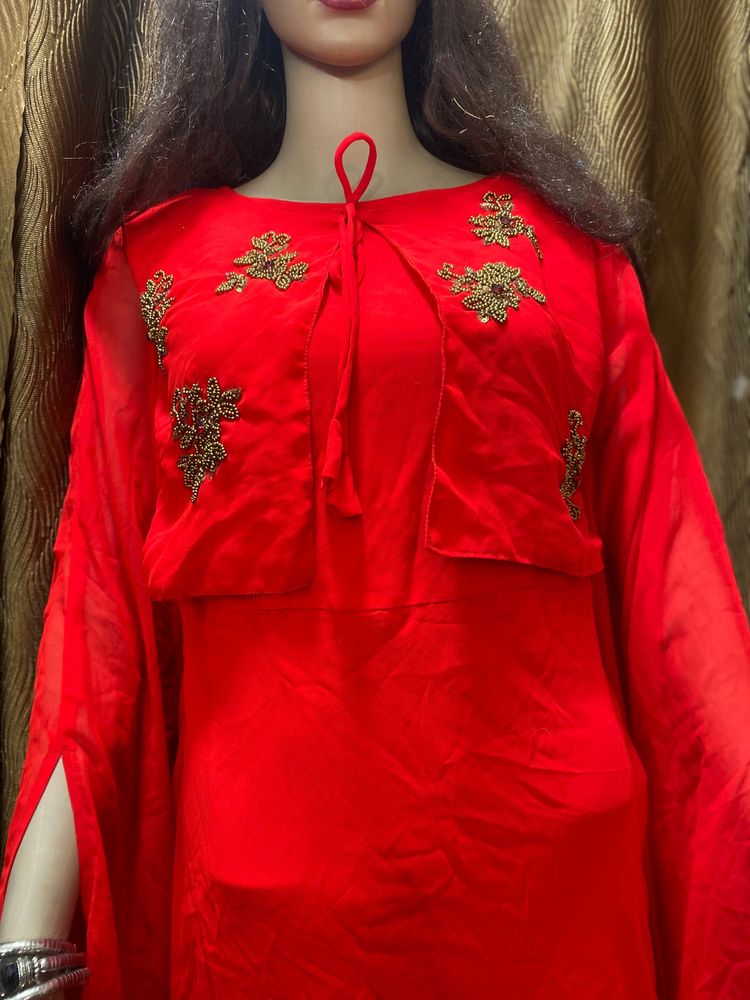 Ethnic Red Gown For Wedding Function