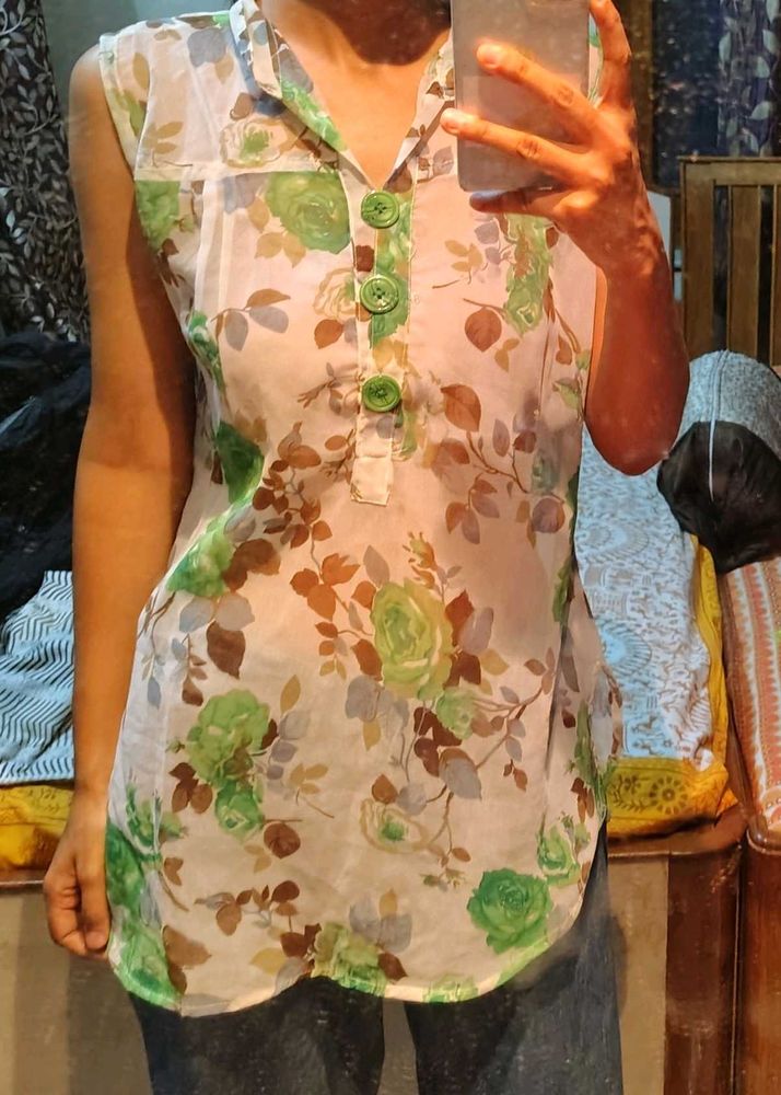 Floral Green Tunic