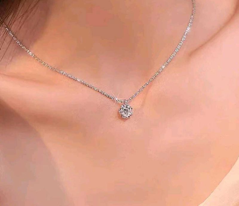 Sparkling Silver Pendant Necklace