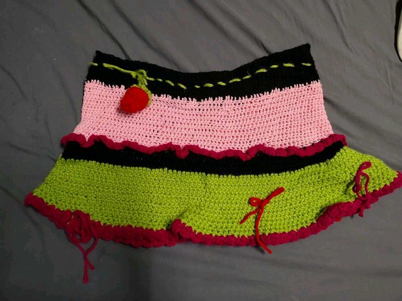 Handmade Crochet Mini A-Line skirt