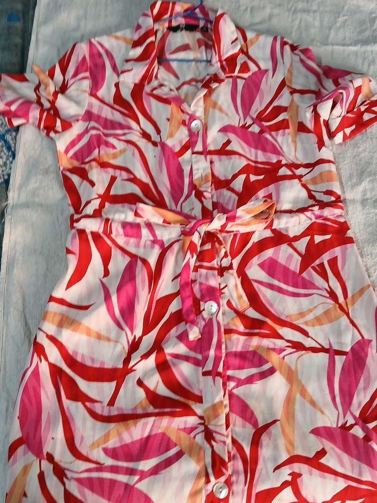 Floral Print Shirt Dress