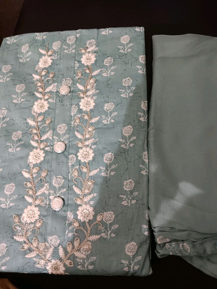 Unstitched Suit Sky Colour Is Available