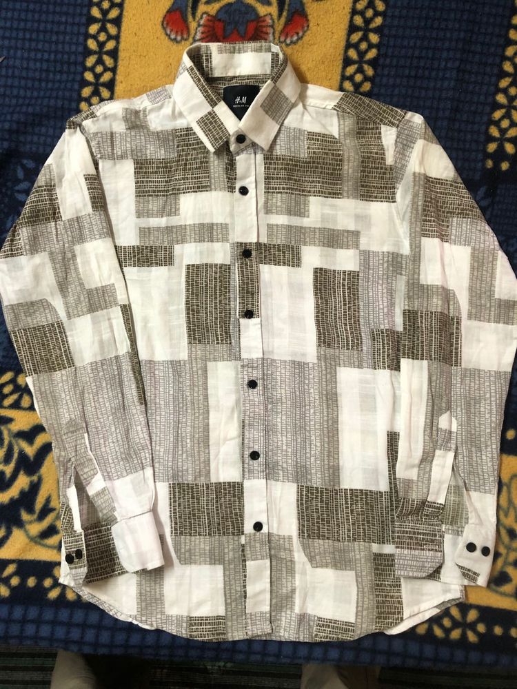 H&amp;M Patterned Long Sleeve Shirt And Gucci Cap