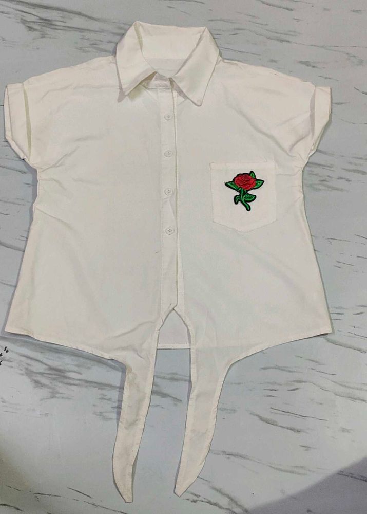 Cute White Embroidered Top