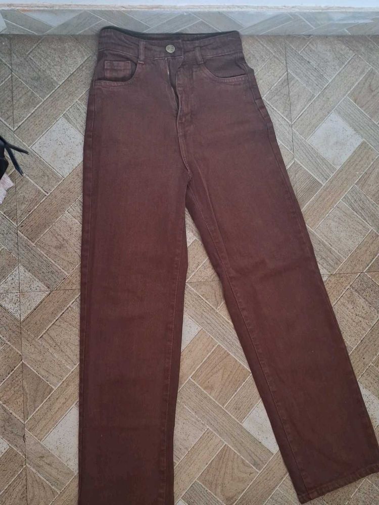 Brown Straight Leg Jeans