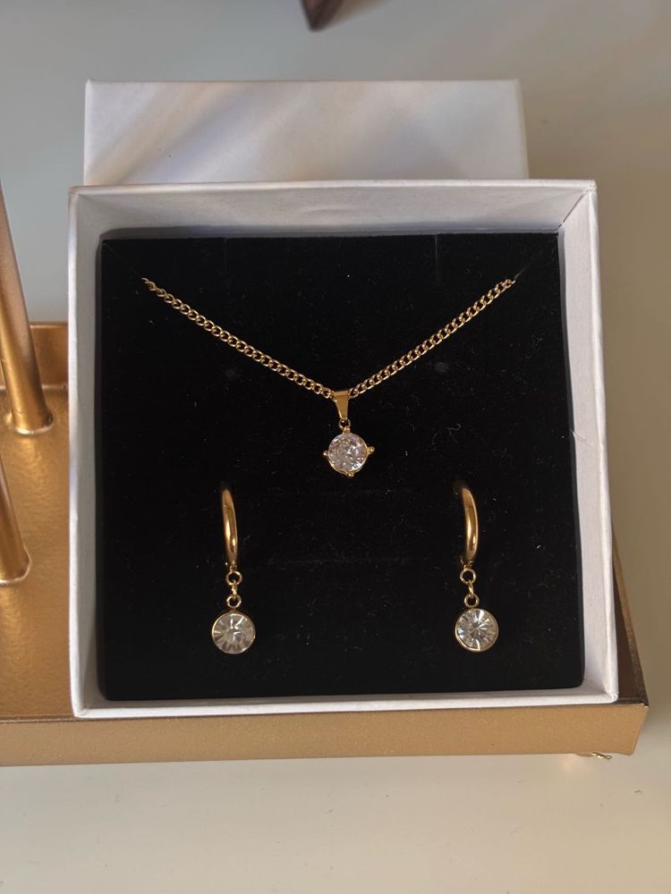 Ariel Solitaire Jewelry Set Anti-tarnish