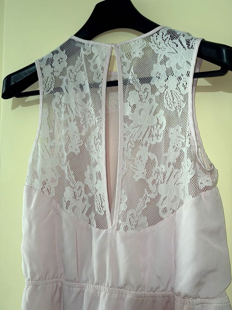 Pink Lace Detail Dress