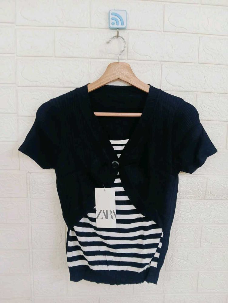 a Knit Top &amp; Shrug Set