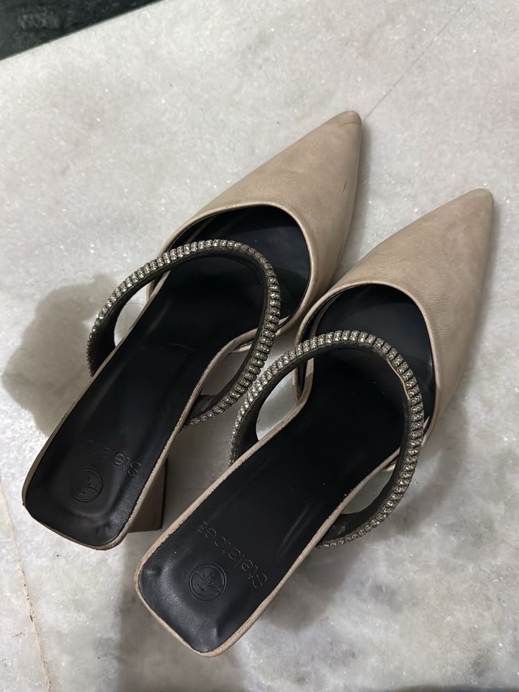 Elegant Rhinestone Mules