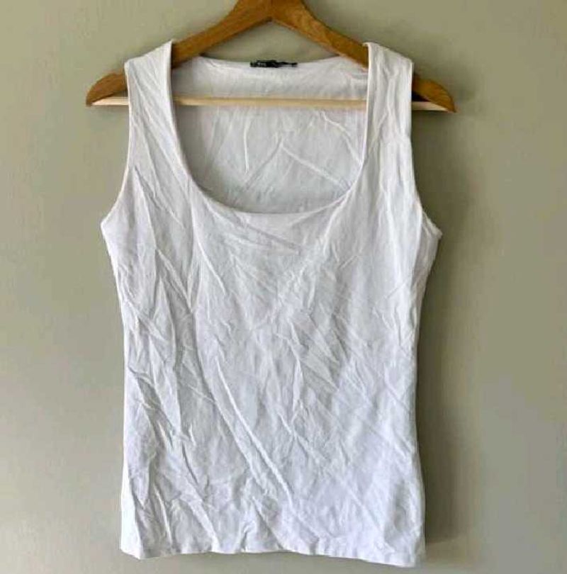Zara Basic Tank Top Double Layered White