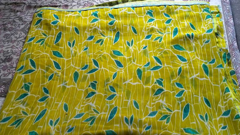 Yellow Floral Print saree