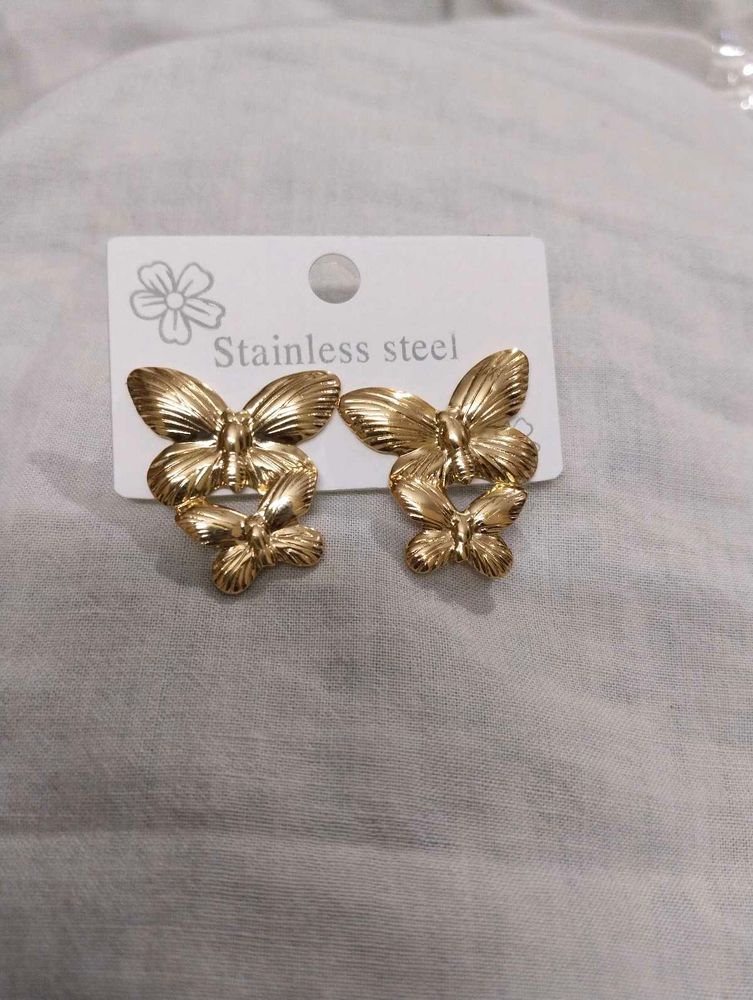 🪩✨AntiTarnish ✨ 🪩 Butterfly Gold Earrings🎉🎉