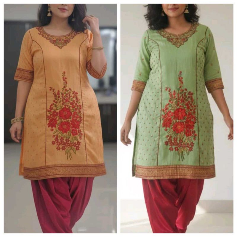 Elegant Embroidered Kurta Set of 2