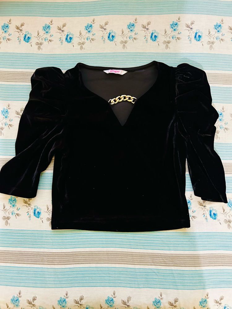 Velvet Crop Top