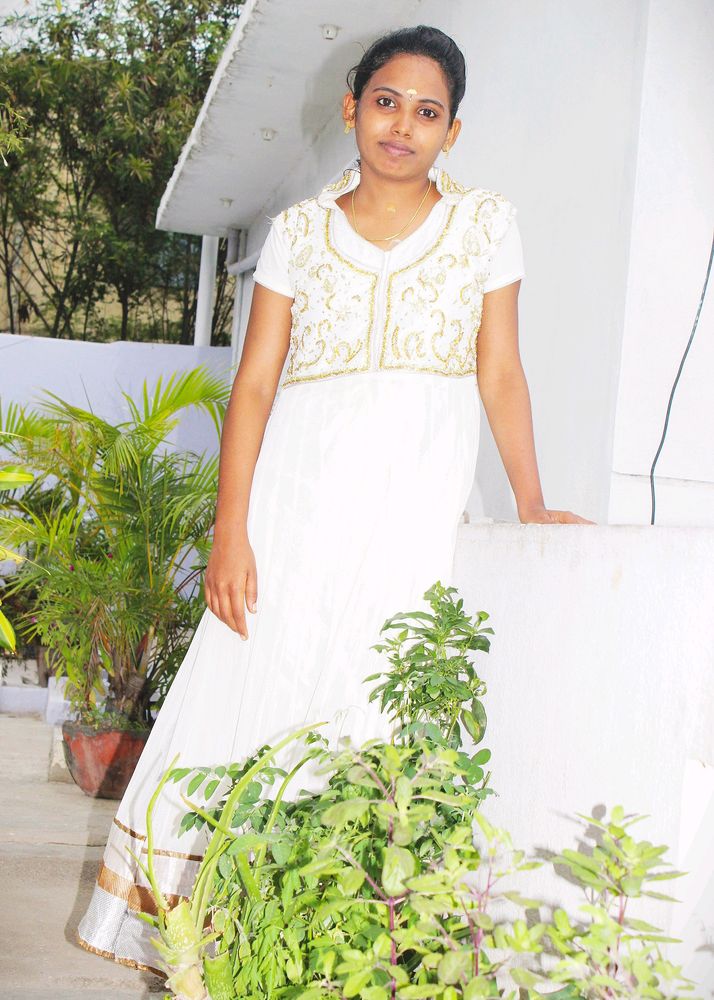White Net Anarkali Kurti1000