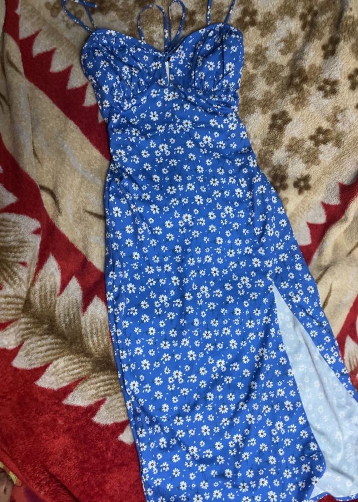 Floral Blue Bodycon