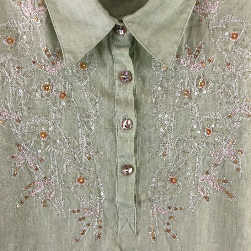 Pour Elle Imported Elegant Embroidered Shirt Top
