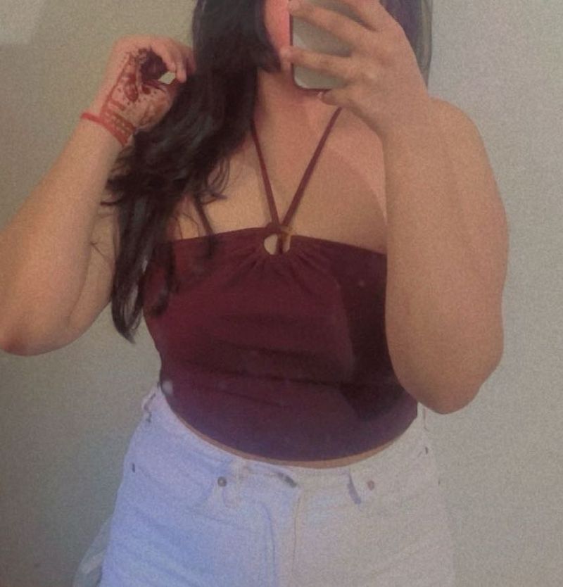 Maroon Halter Top