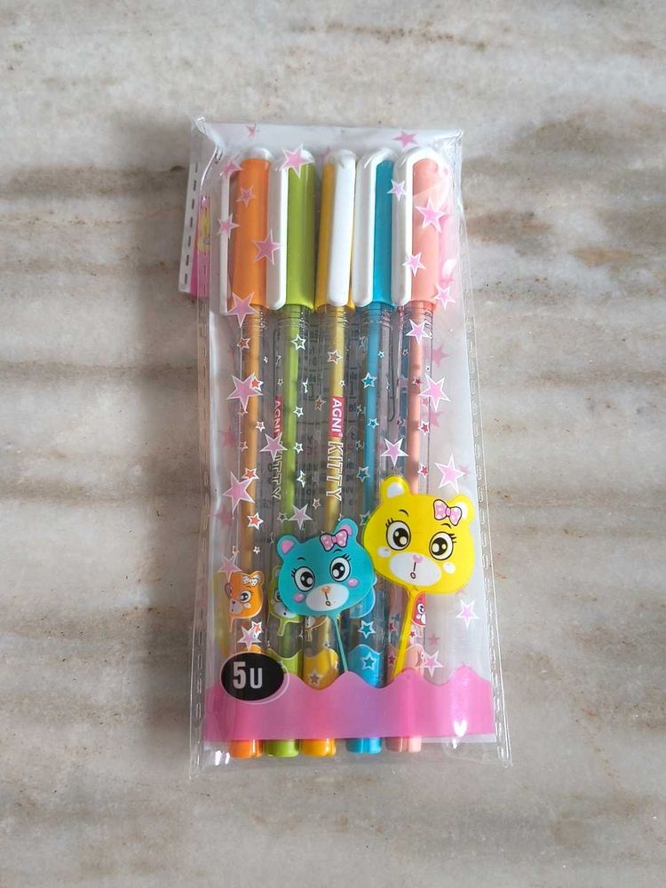 Cute Bear Gel Pens - Set of 5