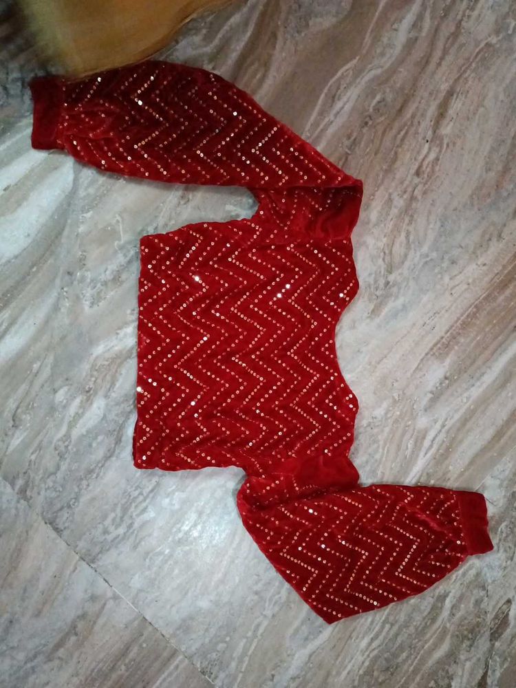 Red Velvet Party Wear Top