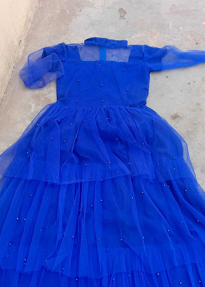 Elegant Blue Girls And women Party Dress