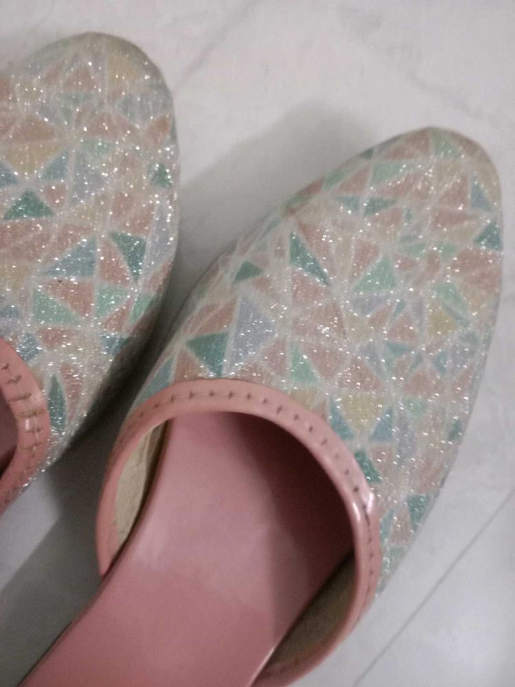 Sparkly Pointed-Toe Mules