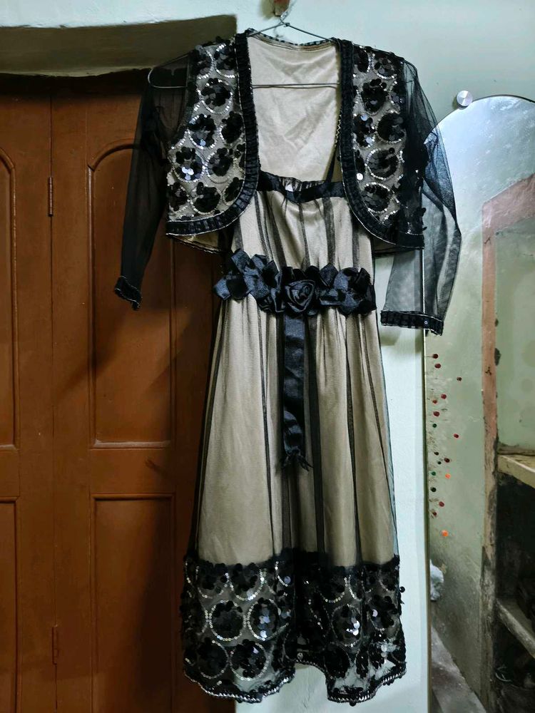 Elegant Dress &amp; Shrug Set