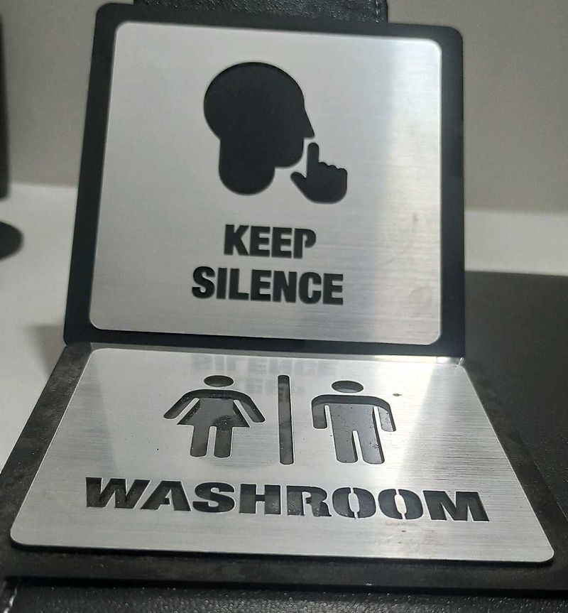 Washroom And Keep Silence Sign
