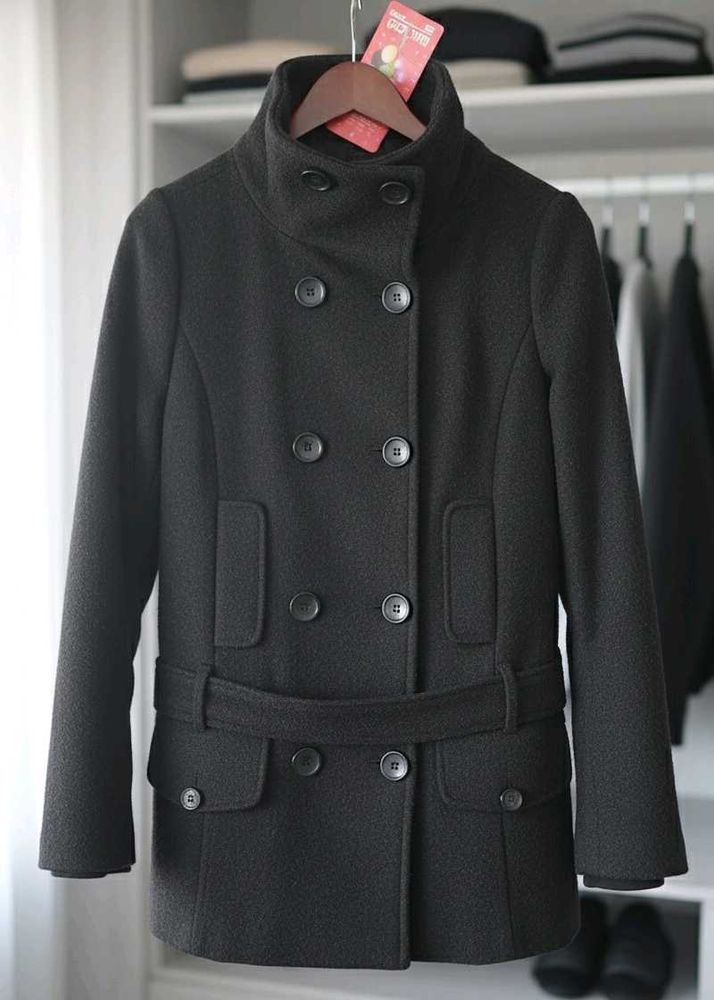 Chic Black Peacoat (Size-S)