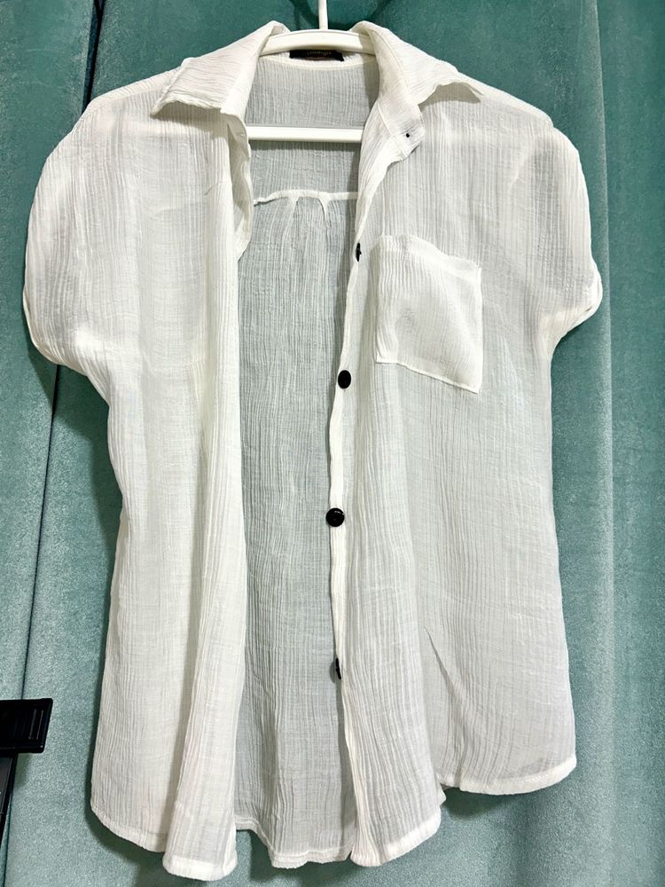 White Button-Down Top