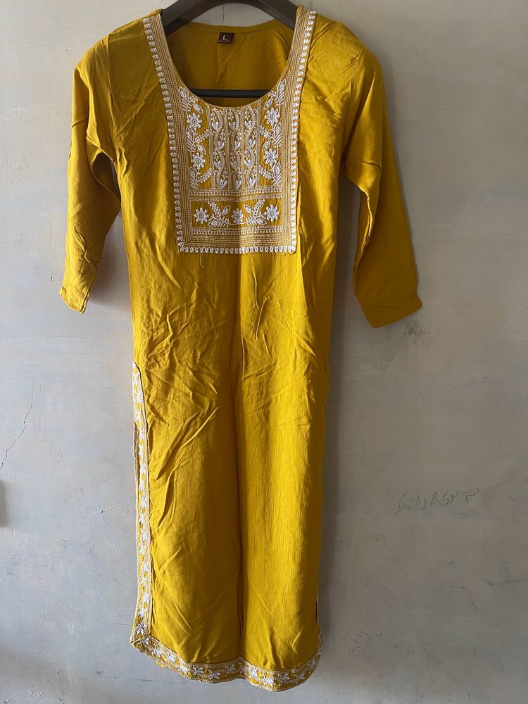 Mustard Kurta Set