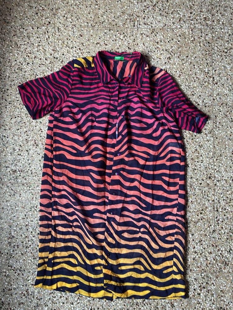 Multicoloured Zebra Print Dress