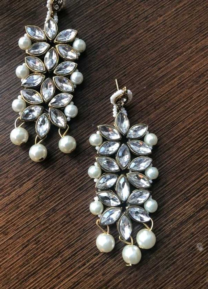 New Elegant Pearl &amp; Crystal Drop Earrings
