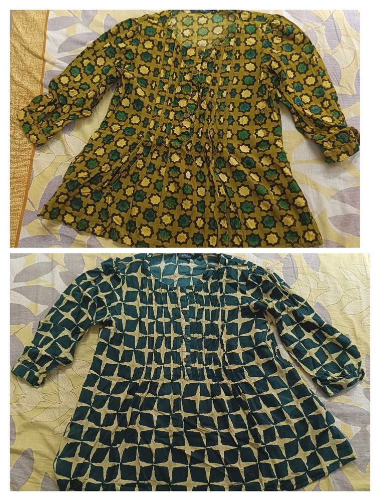 Set Of Patterned  Tunic Tops