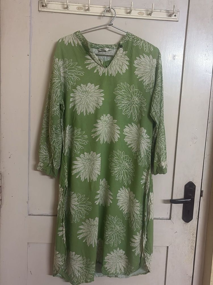 Green Floral Tunic Dress