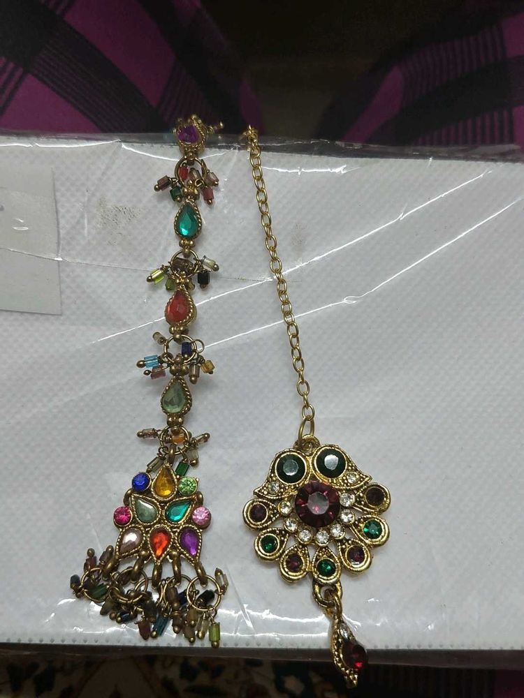 Colorful Maang Tikka Combo of 2