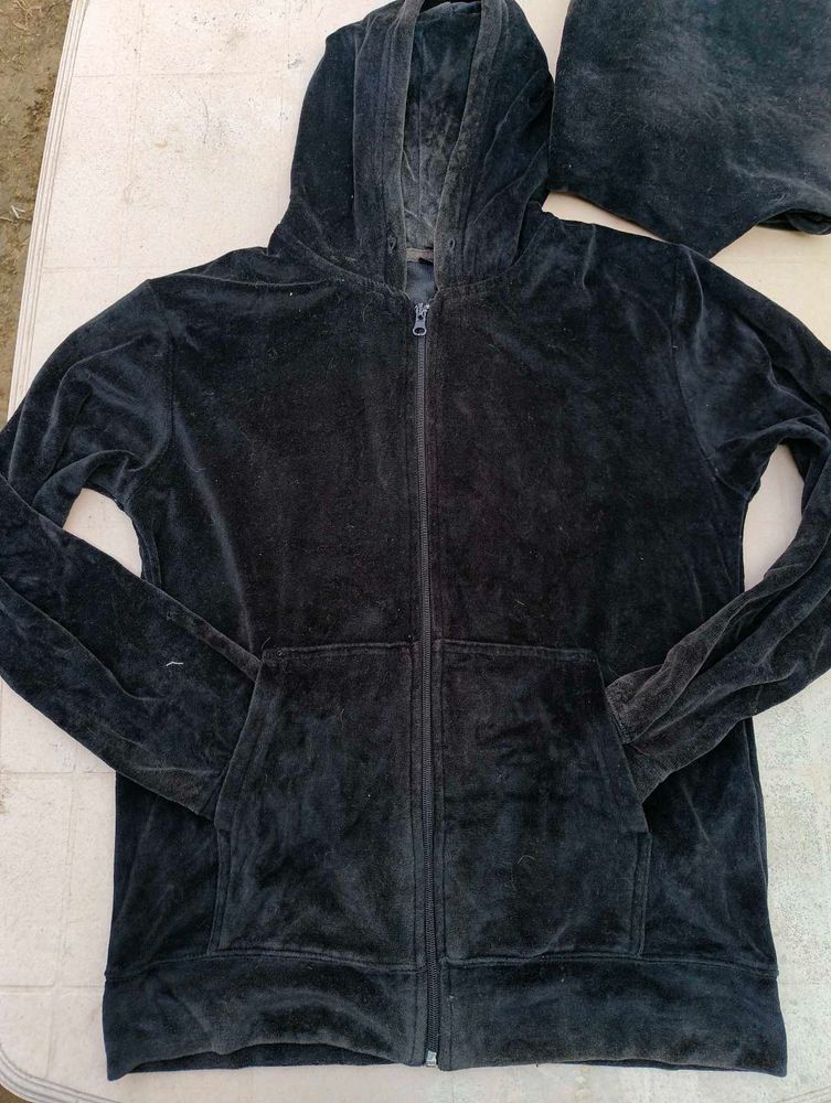 Velvet Zip-Up Hoodie suit