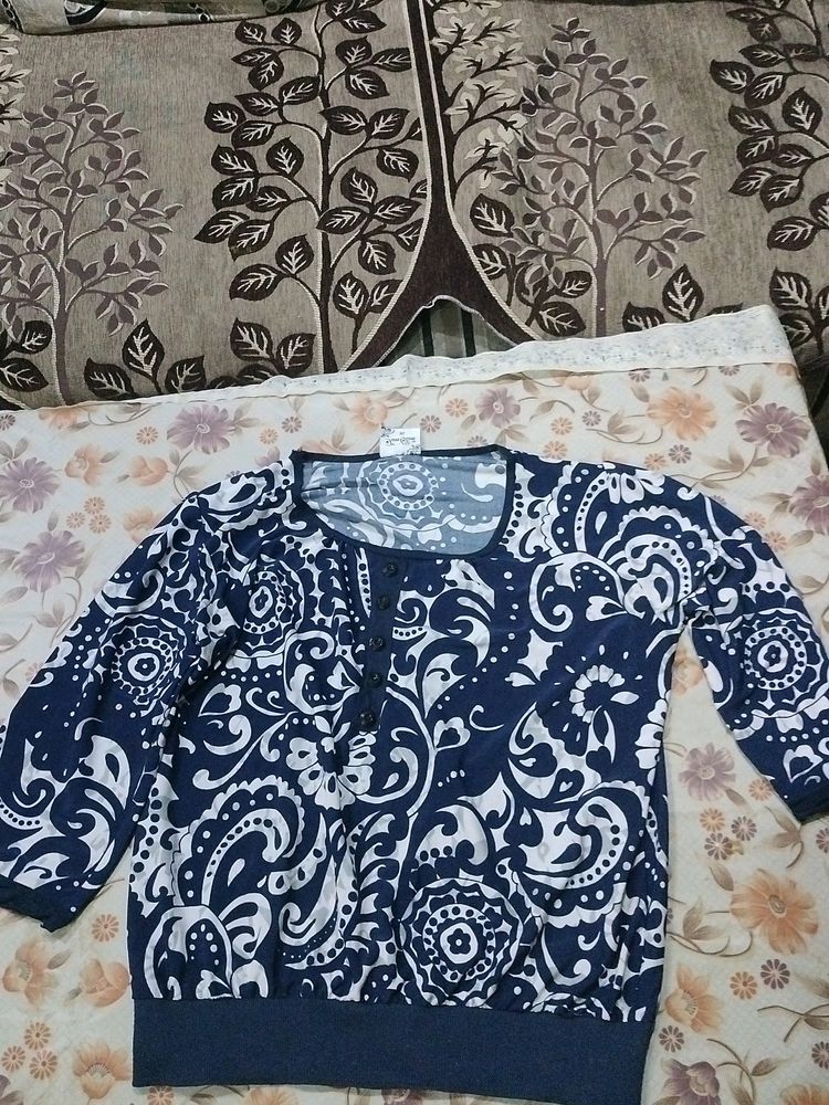 Blue White Top