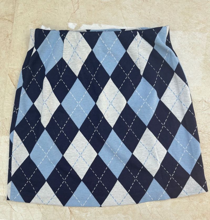 H&amp;M Mini Skirt Blue Plaid Size XS